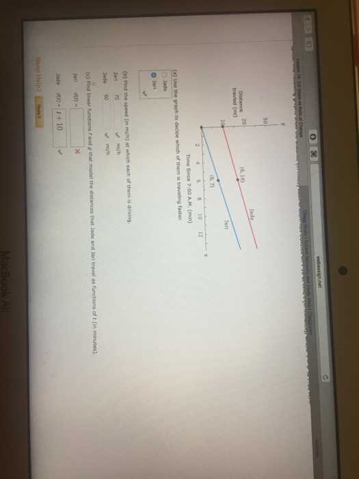 Solved Use the graph to decide which of them is traveling | Chegg.com