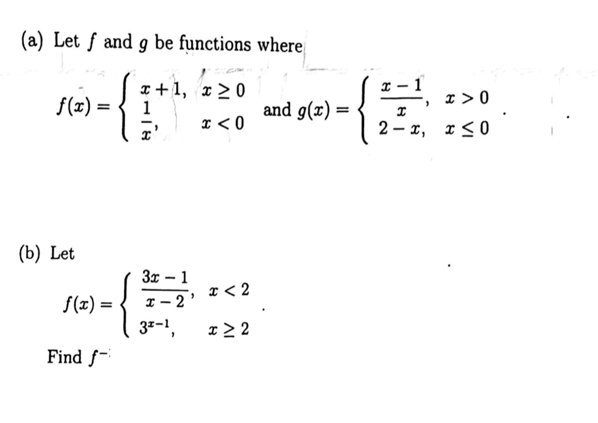 Solved determine inverse function & composition of the | Chegg.com