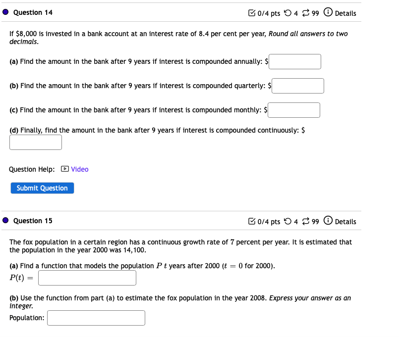 Solved Question 14 0/4 Pts 4 99 Details If $8,000 Is | Chegg.com