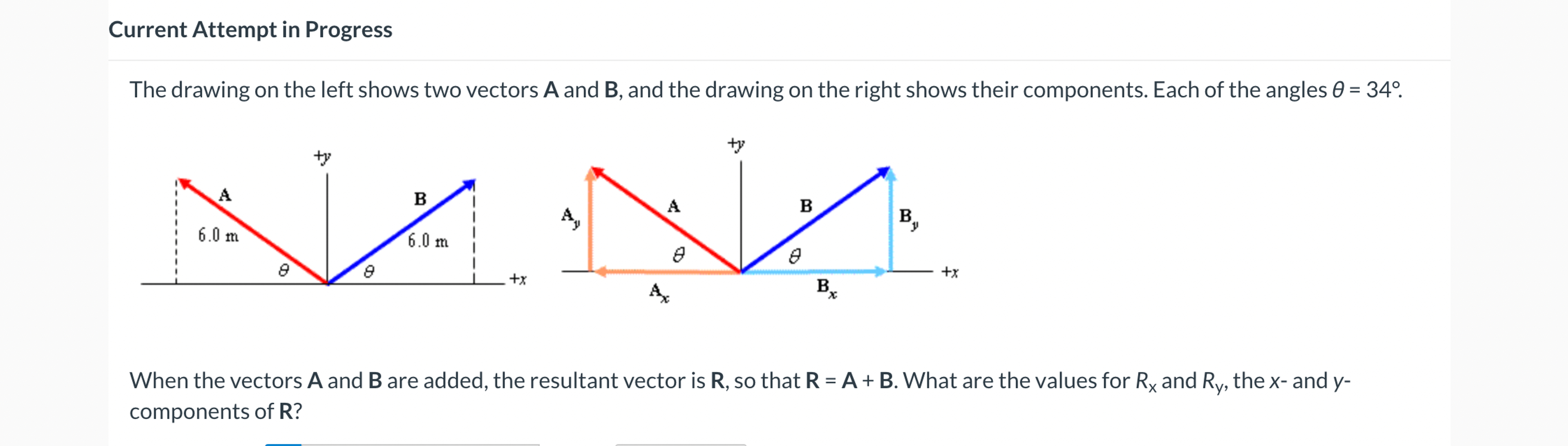 Solved Current Attempt in ProgressThe drawing on the left | Chegg.com
