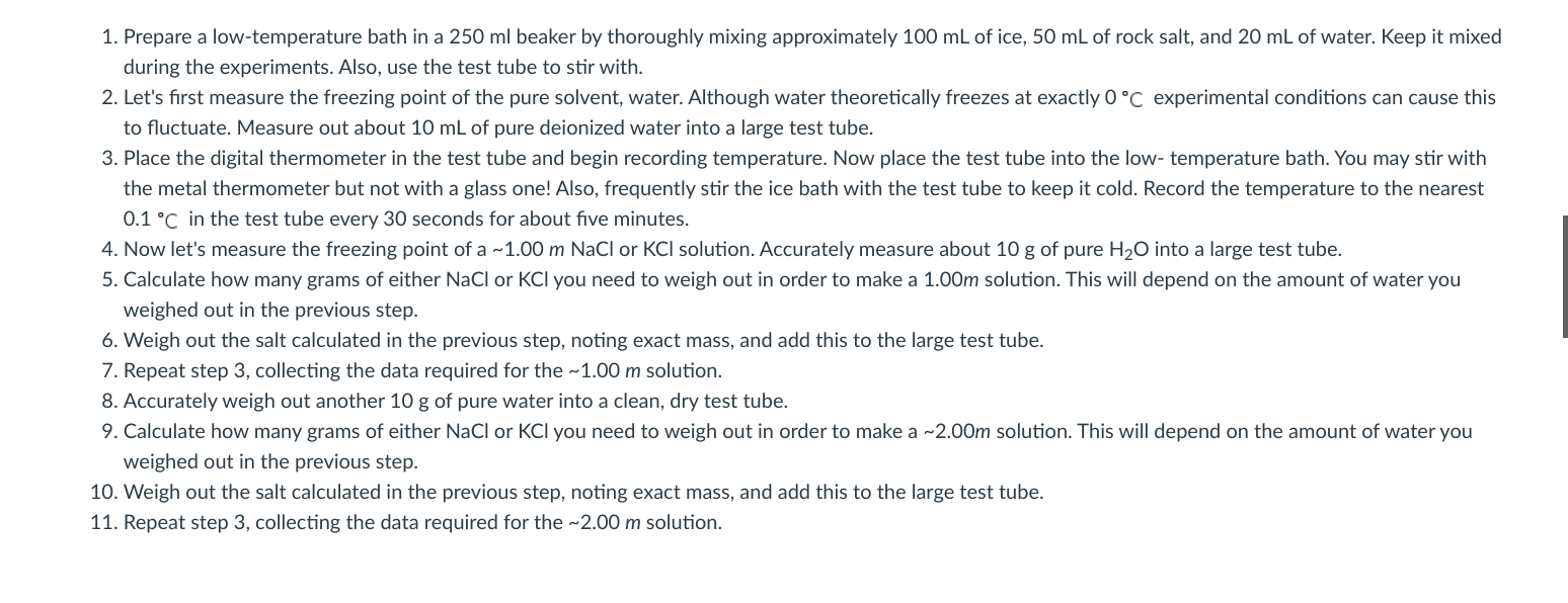 Solved Experiment 21: Freezing Point Depression Pure water | Chegg.com