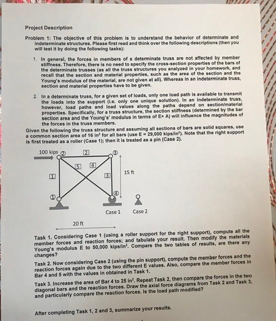 Project Description Problem 1: The objective of this | Chegg.com