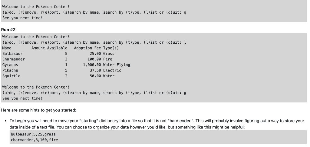 Solved Write in python pokemon = { | Chegg.com