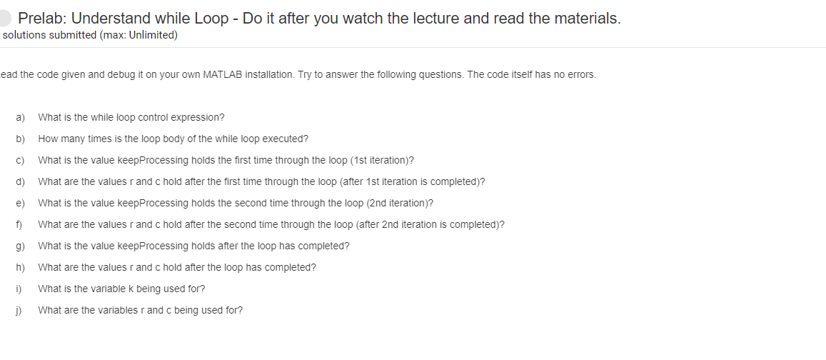 Solved Assessment:Prelab: Understand while Loop - Do it | Chegg.com
