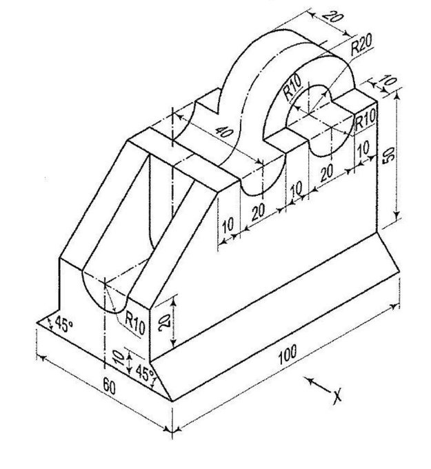 Solved Construct Orthographic View, Sectional View, | Chegg.com