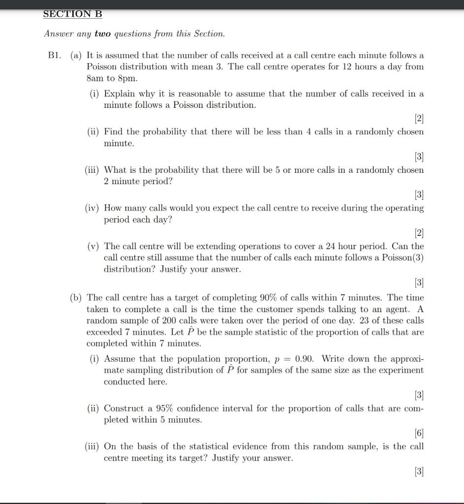 Solved SECTION B Answer Any Two Questions From This Section. | Chegg.com