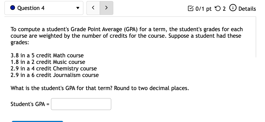 solved-to-compute-a-student-s-grade-point-average-gpa-for-chegg