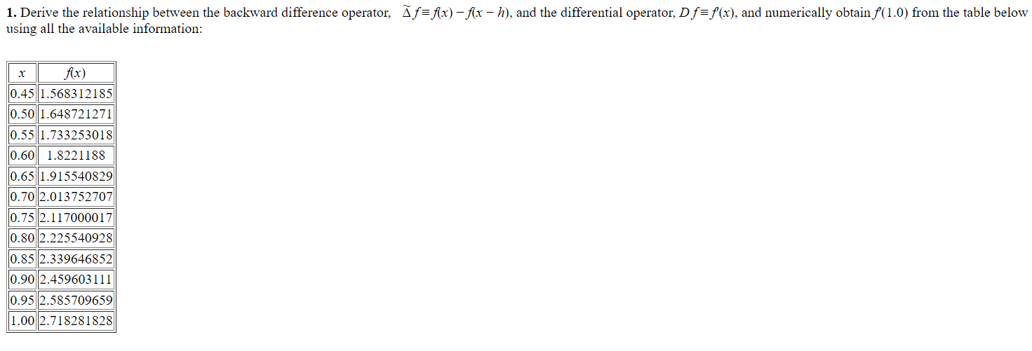 1 derive the relationship between the backward chegg