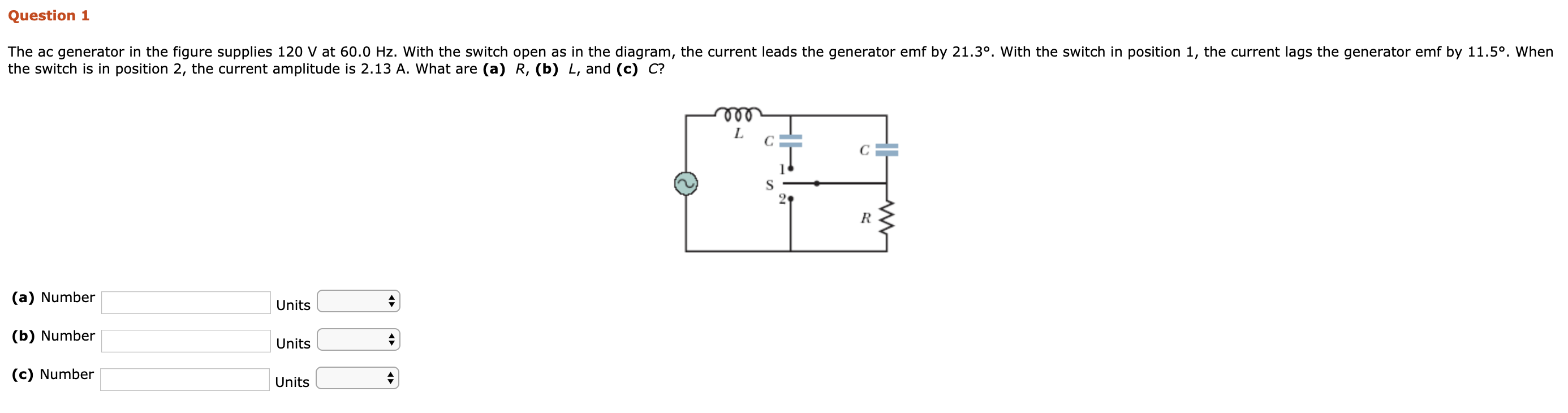 Solved Question 1 The ac generator in the figure supplies | Chegg.com