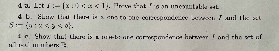 Solved 4 a. Let I:={x:0 | Chegg.com