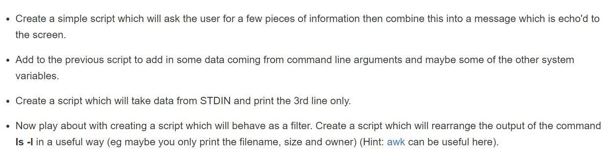 Solved • Create a simple script which will ask the user for | Chegg.com