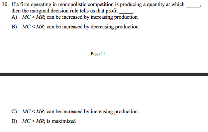 Solved 30 If A Firm Operating In Monopolistic Competition Chegg