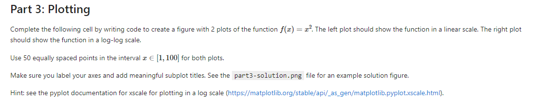 Solved Complete the following cell by writing code to create | Chegg.com