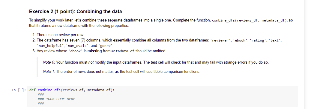 Solved Exercise 2 (1 point): Combining the data To simplify | Chegg.com