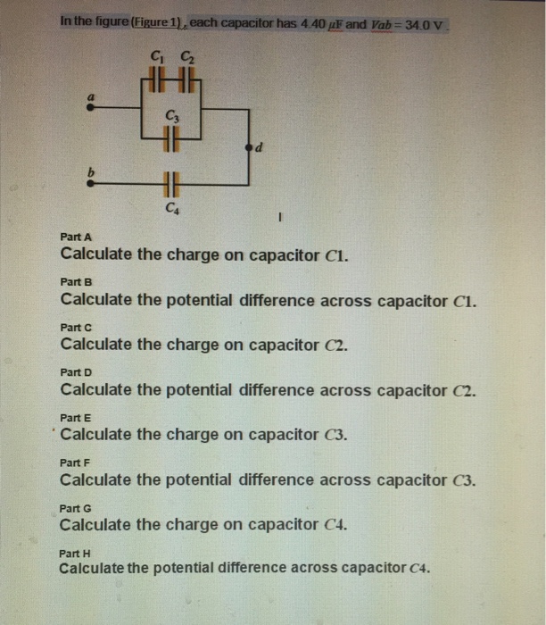 Solved Part A Calculate the charge on capacitor C1. Part