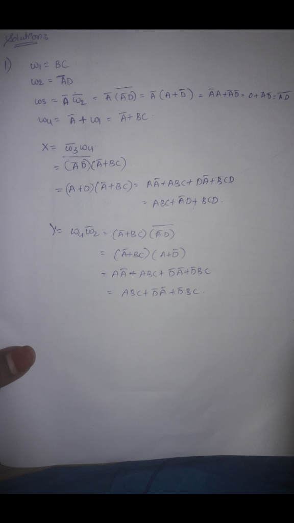 Solved W3 X W4 B W1 Y W2 Determine Boolean Functions Intermediate Outputs W1 W2 W3 W4 Well Output Q