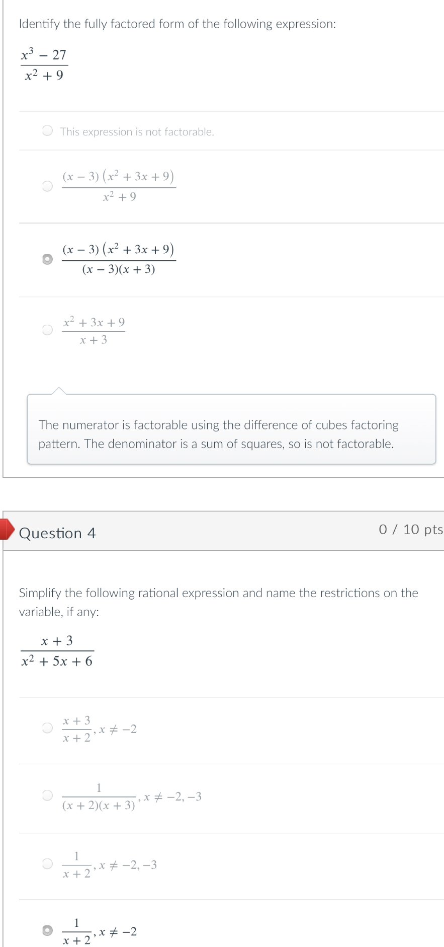 Solved Identify The Fully Factored Form Of The Following | Chegg.com