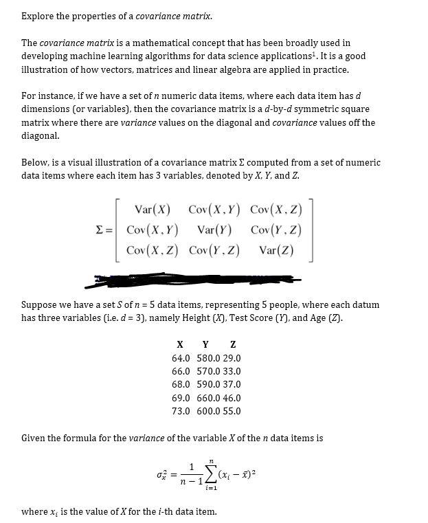 covariance matrix formula