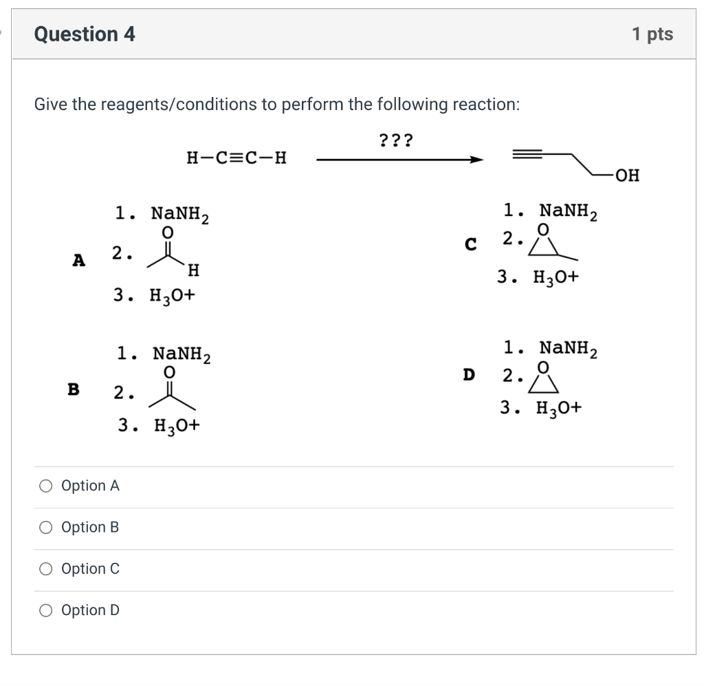 Solved Question 4 1 Pts Give The Reagentsconditions To 2947