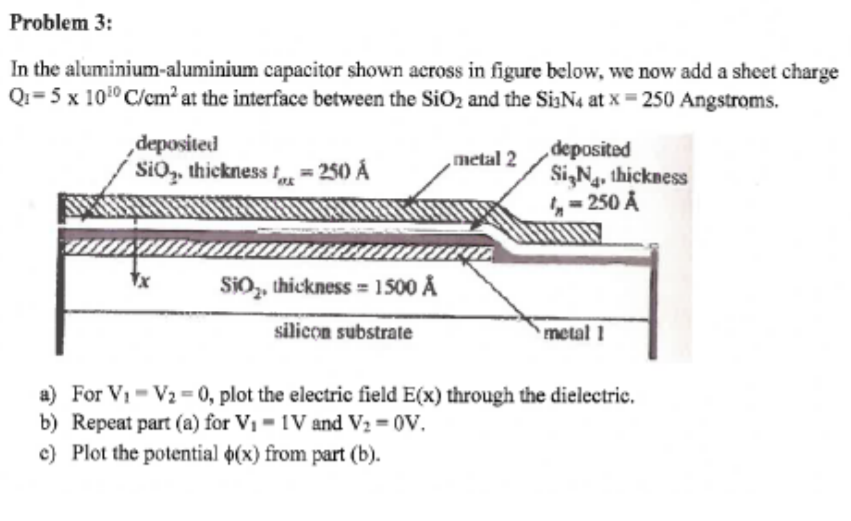 Problem 3 In The Aluminium Aluminium Capacitor Sh Chegg Com