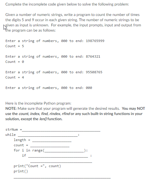 Solved Complete the incomplete code given below to solve the | Chegg.com