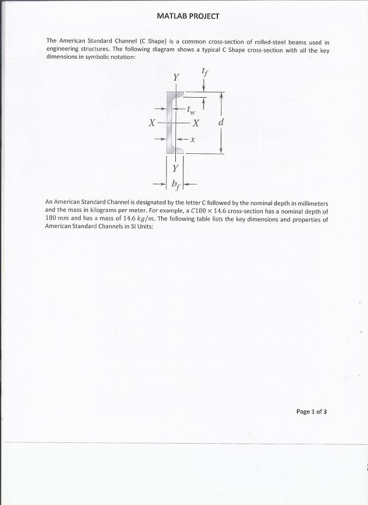 MATLAB PROJECT The American Standard Channel (C