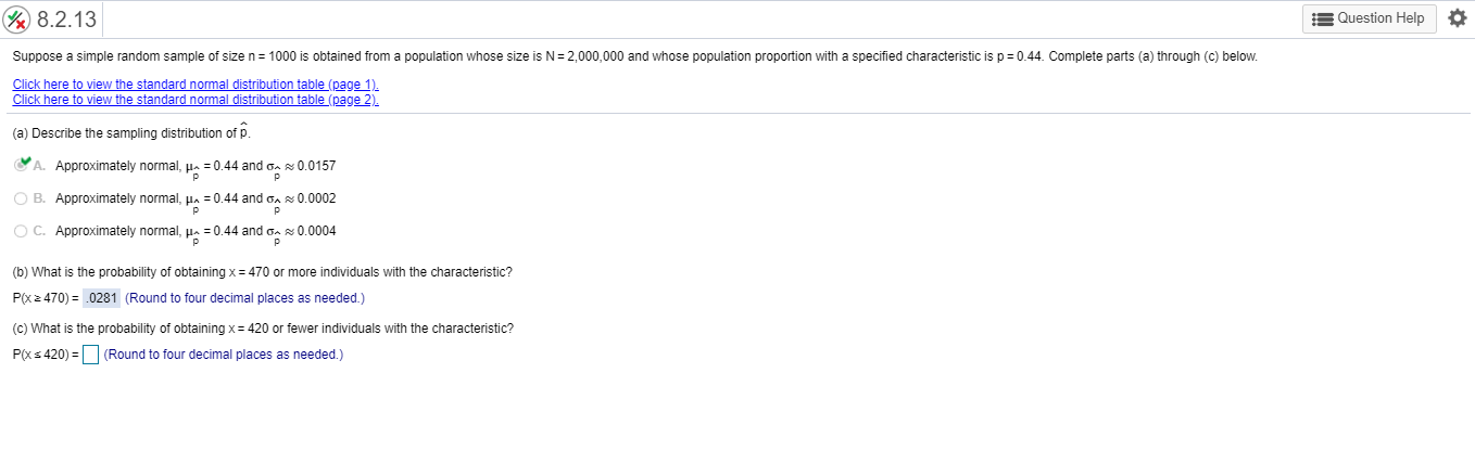 Solved 8.2.13 Question Help Suppose a simple random sample | Chegg.com