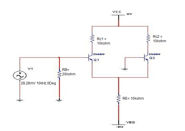 Solved DC Bias Of BJT Differential Amplifier For The Circuit | Chegg.com