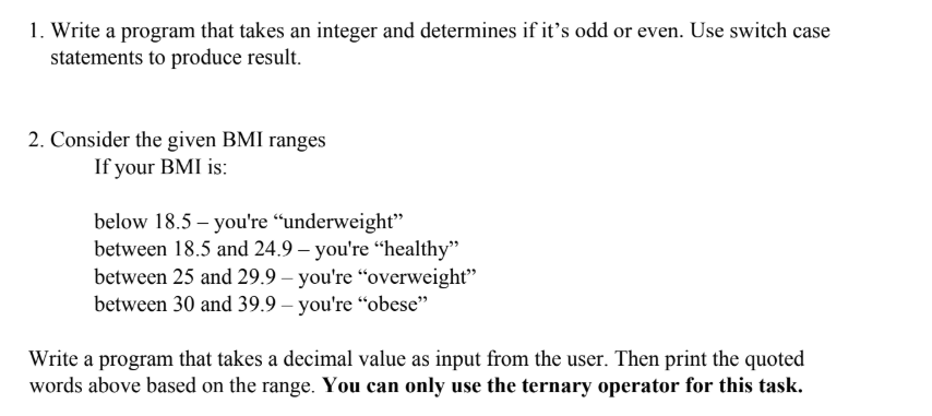 Solved 1. Write a program that takes an integer and | Chegg.com