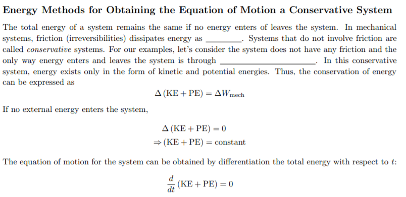 Solved 5. Derive the equation of motion for Example 3 in | Chegg.com