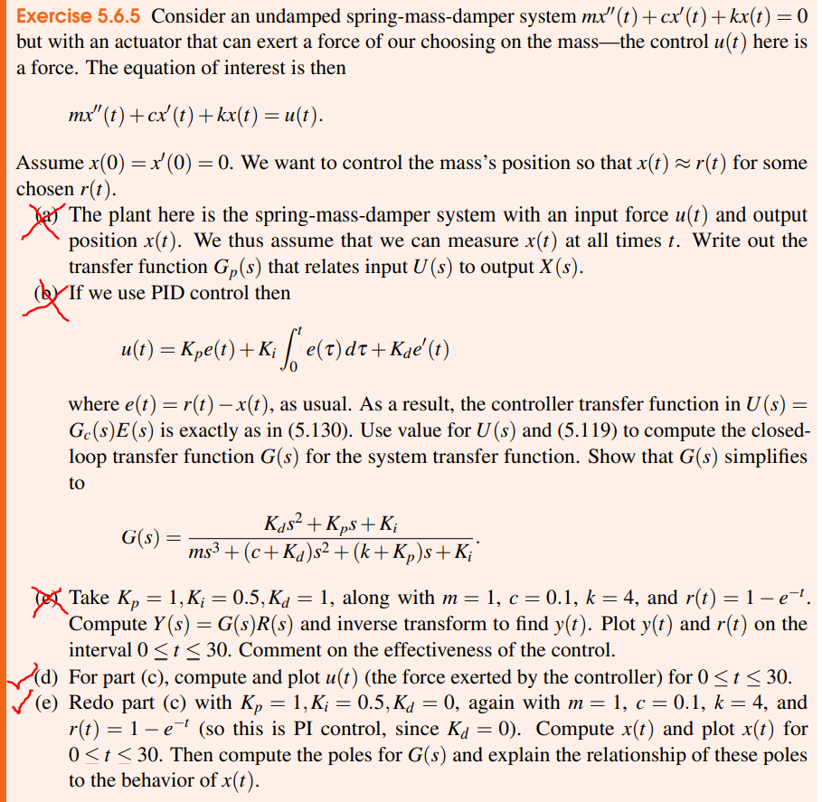 Solved Exercise 5.6.5 Consider an undamped | Chegg.com