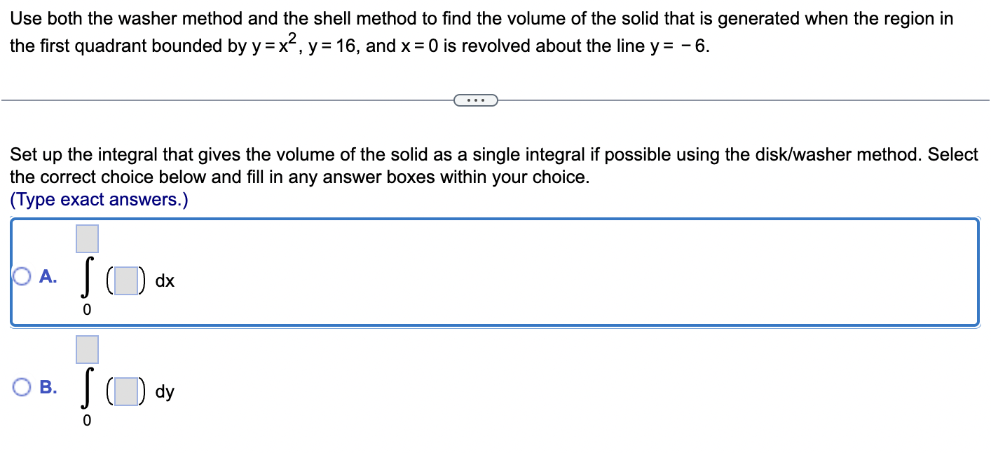 Solved Use both the washer method and the shell method to | Chegg.com