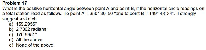 Solved Problem 17 What is the positive horizontal angle | Chegg.com