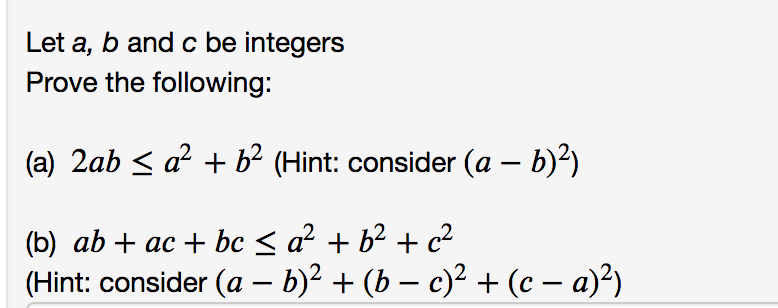 Solved Let A, B And C Be Integers Prove The Following: | Chegg.com