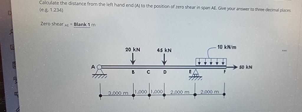 Solved Calculate the distance from the left hand end (A) to | Chegg.com
