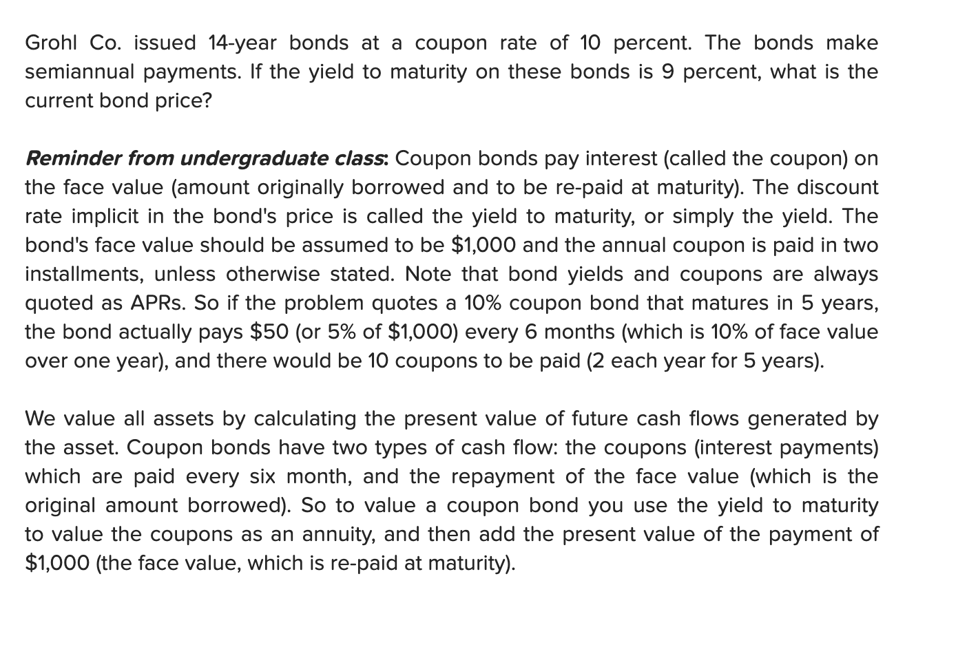 Solved Grohl Co Issued 14 year Bonds At A Coupon Rate Of 10 Chegg