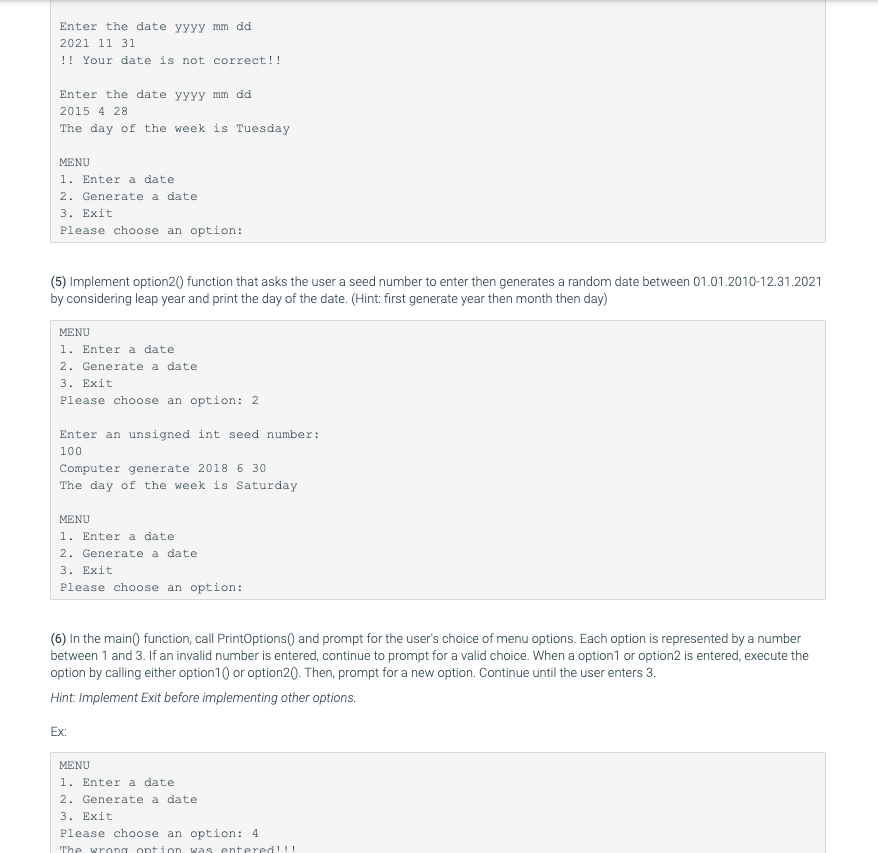 Solved 5.42 LAB **: Program: Day of the Date Zeller's | Chegg.com