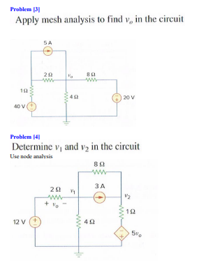 Solved Problem 131 Apply mesh analysis to find v, in the | Chegg.com