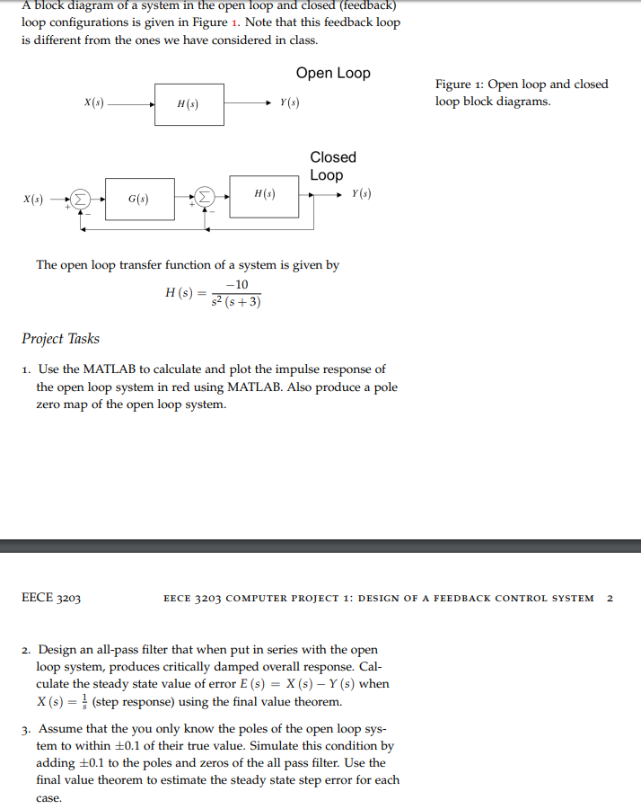 A block diagram of a system in the open loop and | Chegg.com