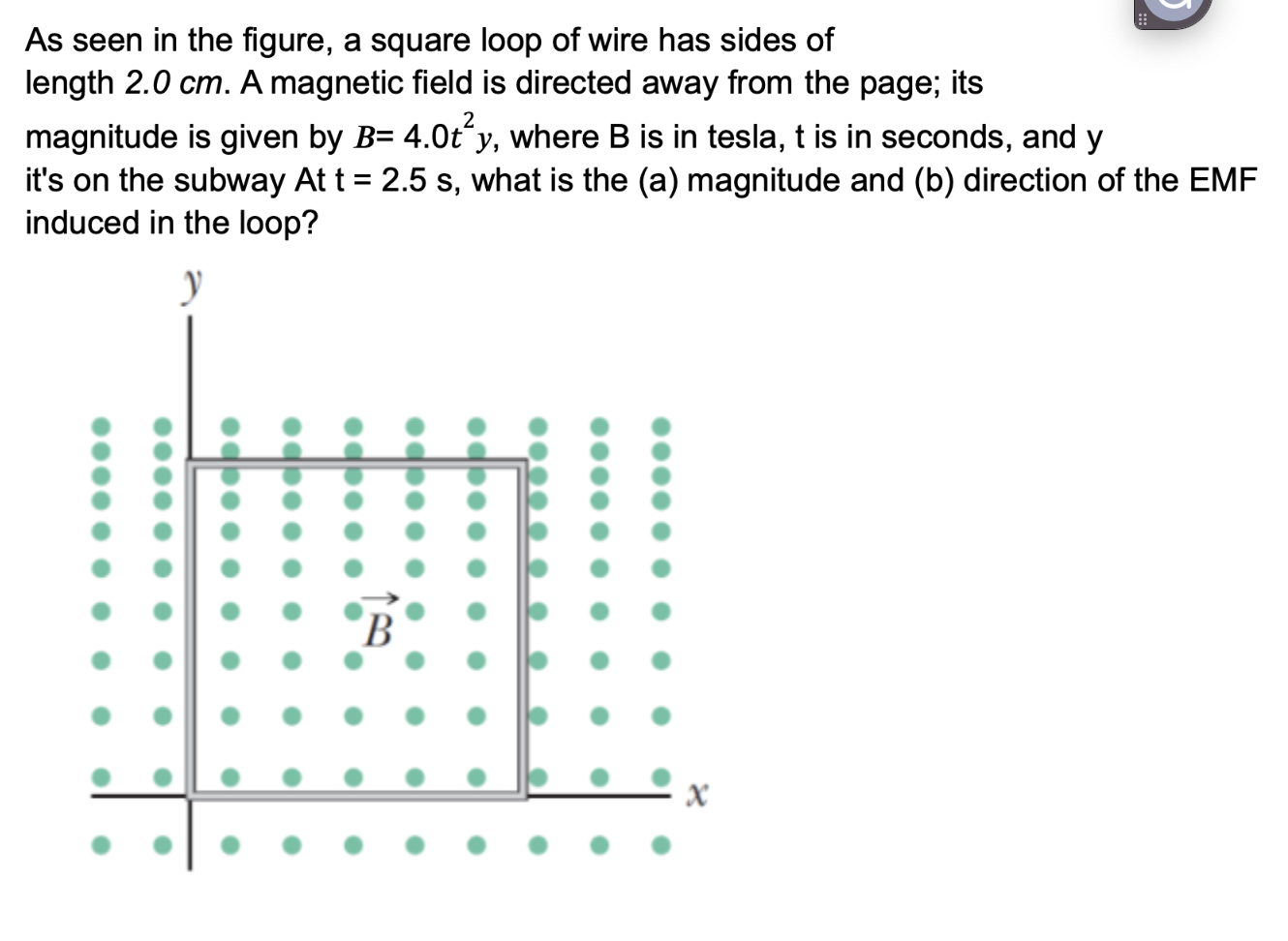 Solved As seen in the figure, a square loop of wire has | Chegg.com