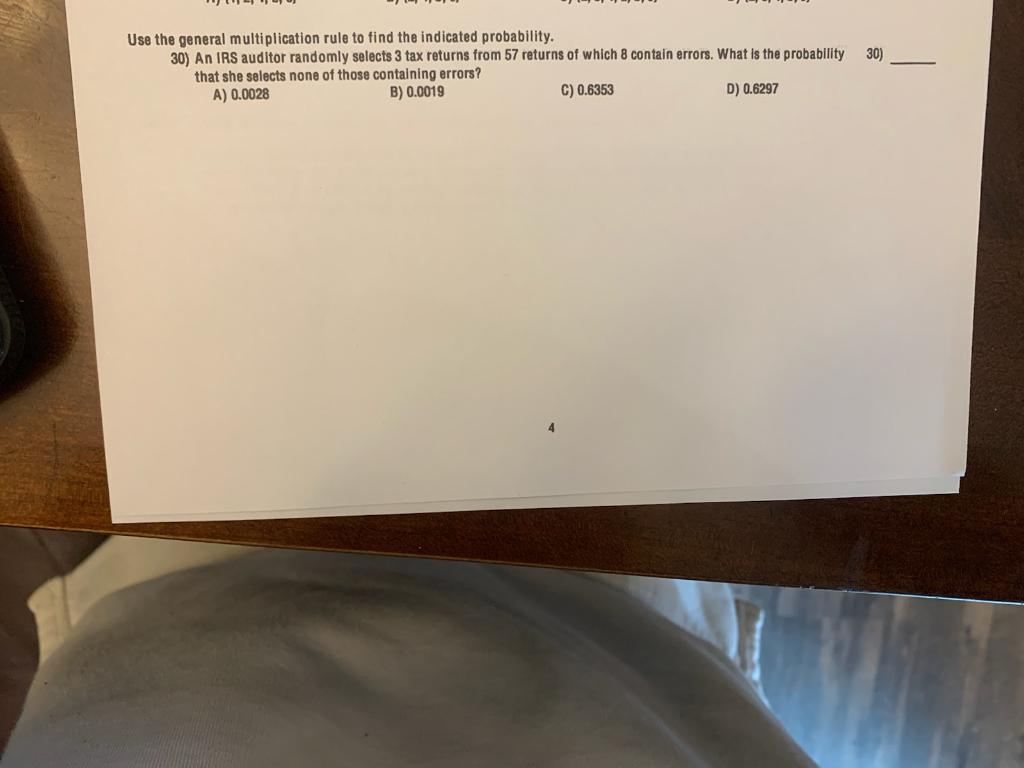 Solved use the general multiplication rule to find the chegg