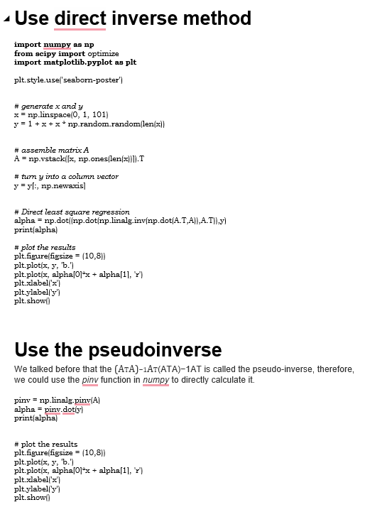 Solved Least Squares Regression in Python Recall that if we | Chegg.com