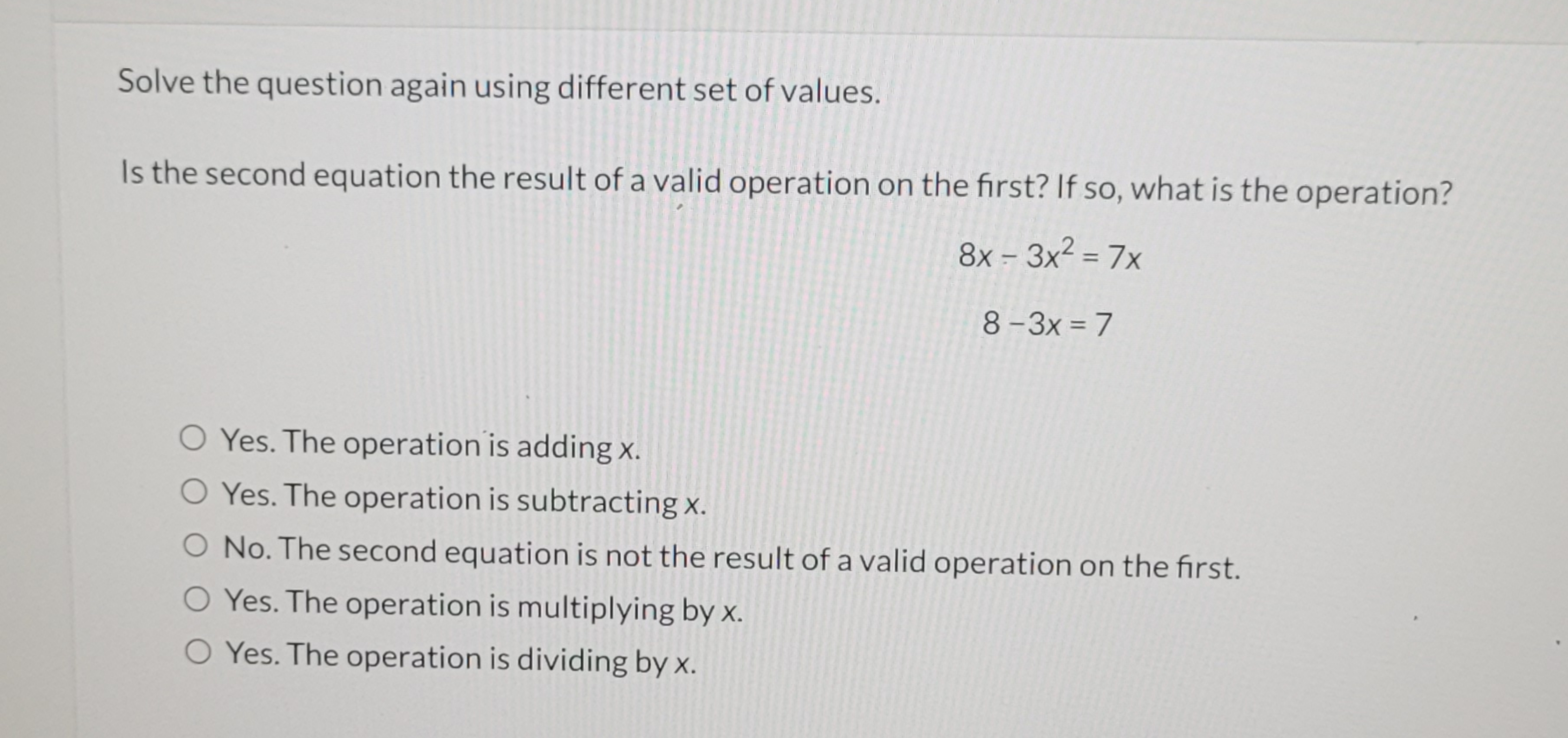 Solved Solve the question again using different set of | Chegg.com