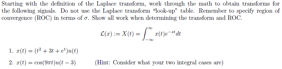 Solved Starting with the definition of the Laplace | Chegg.com