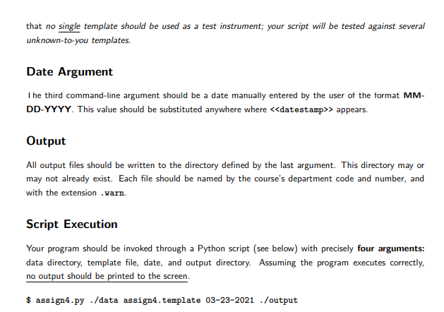 For this assignment, you will use Python 3 to create | Chegg.com