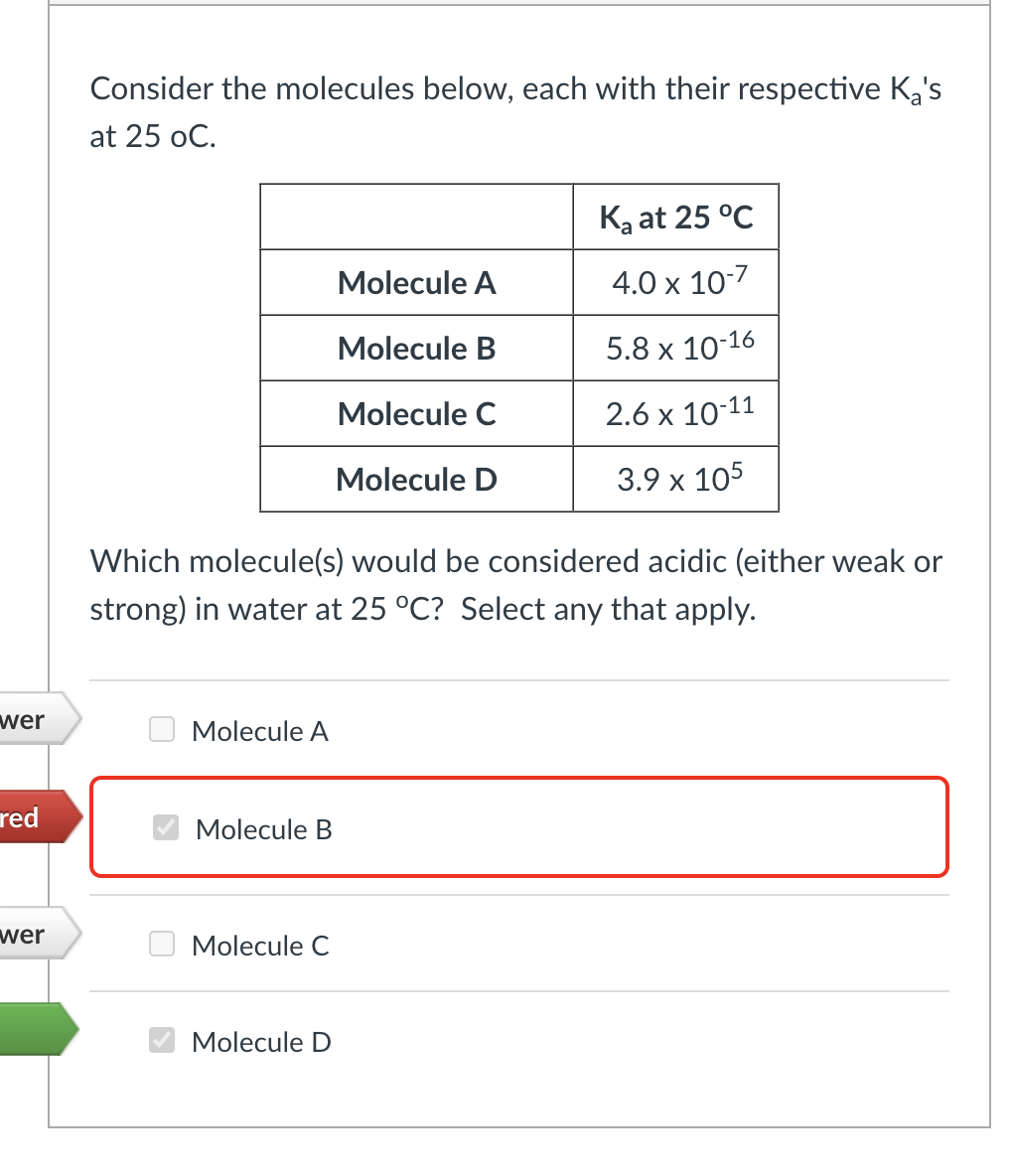 Solved Consider the molecules below, each with their | Chegg.com