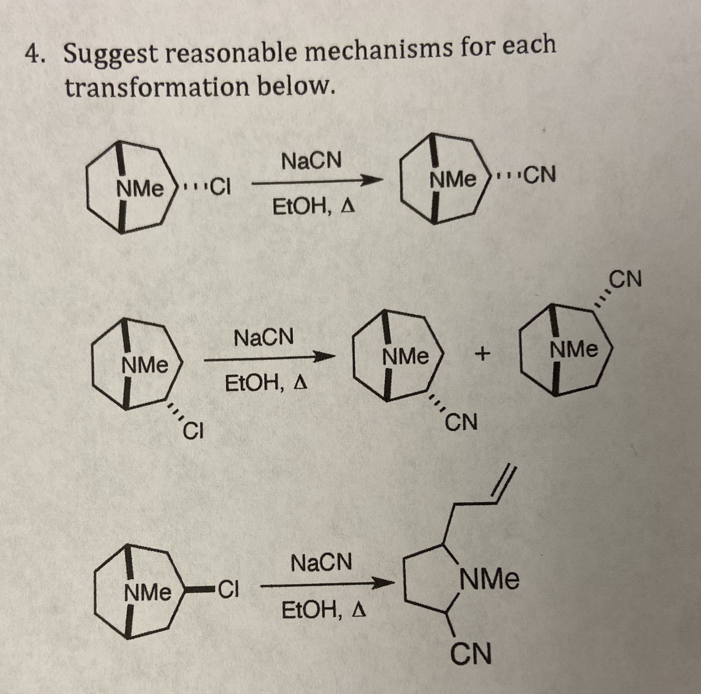 Solved 4. Suggest reasonable mechanisms for each | Chegg.com