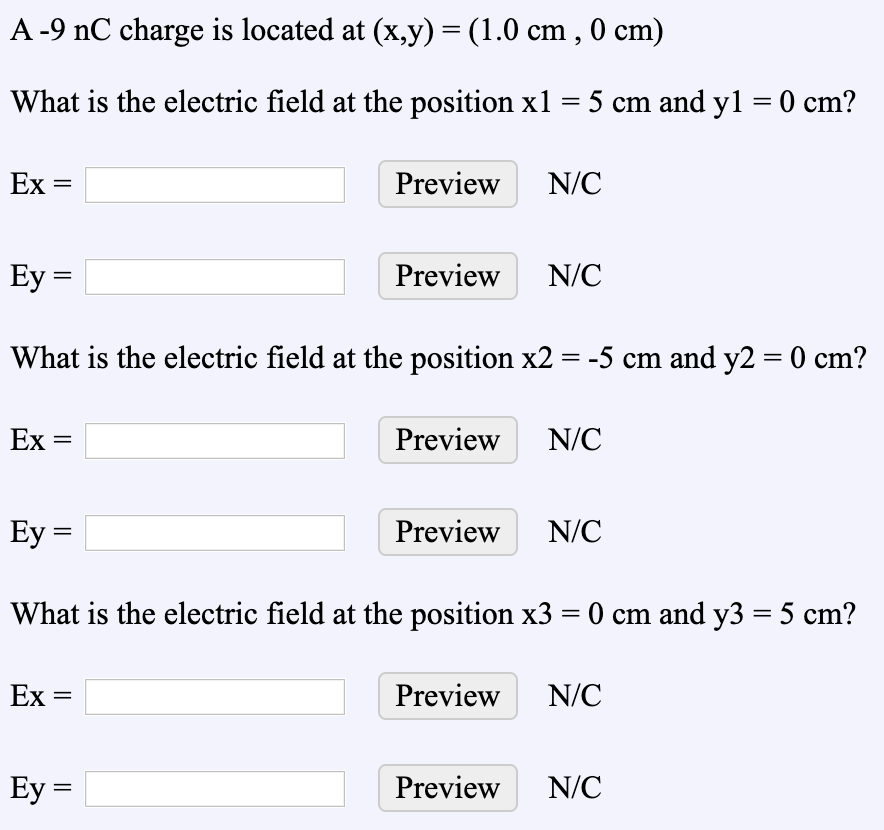 Solved A -9 nC charge is located at (x,y) = (1.0 cm , 0 cm) | Chegg.com