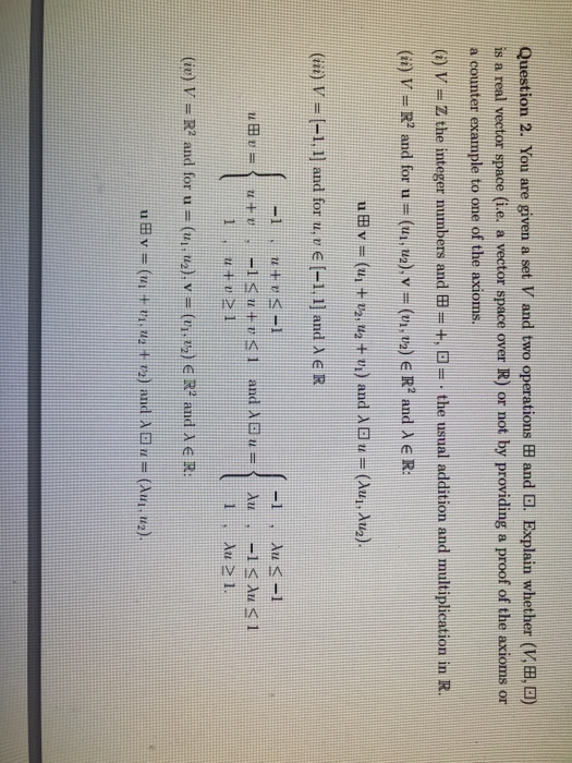 Solved Question 2-You are given a set V and two operations田 | Chegg.com