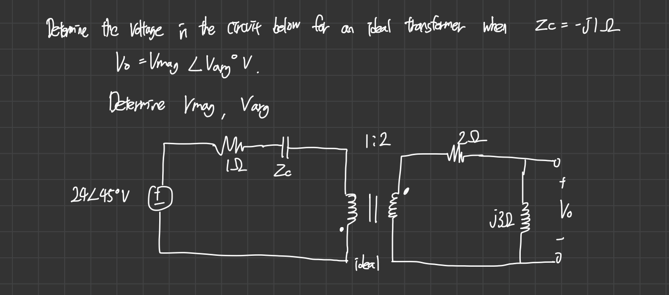 Solved V0=Vmag ∠Varg ∘V. Determine Vimay, Varg | Chegg.com